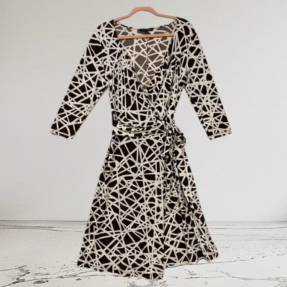 Vestido envolvente para mujer David Meister talla 10 otoño trabajo a fin de semana estilo $275 Foto 2 de 4