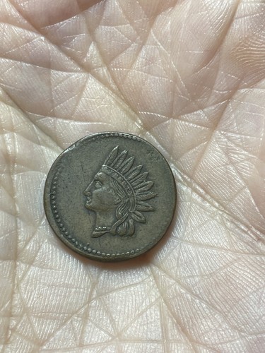 Rare Civil War Token COPPER MINE Token Indian Head F-104/521a Patriotic 1861-65 - Picture 2 of 5