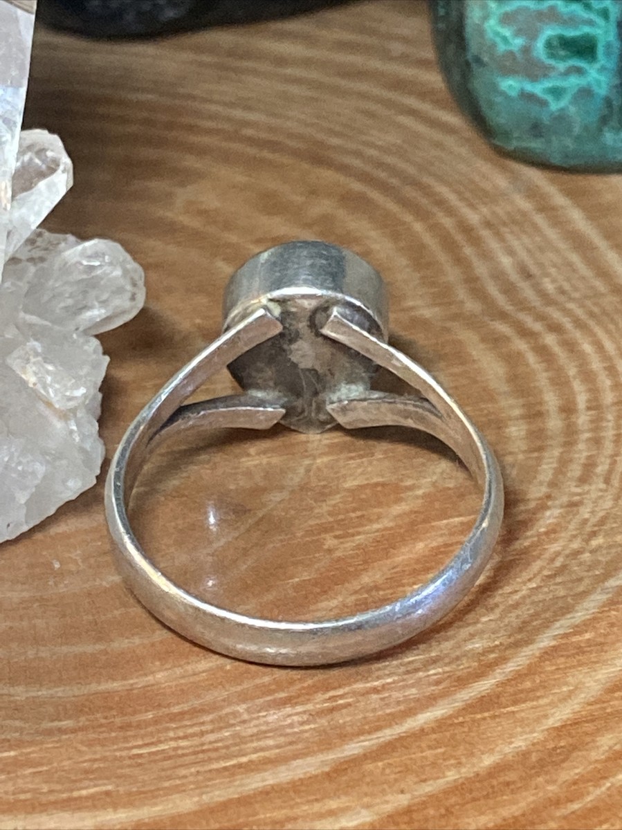 Vintage • 925 STERLING SILVER & Blue Larimar Gemstone Ring • Sz 10