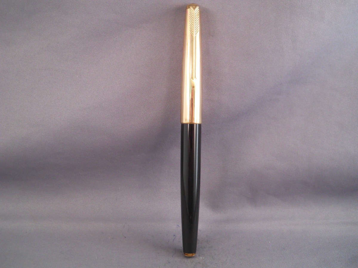 Parker Vintage 61 Gold Rainbow Cap Black Fountain Pen