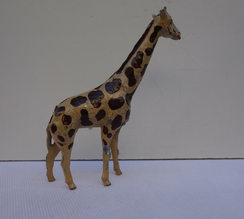 Figurine Girafe Ancienne - Plomb Creux Peint - Blancherie Frères - Hauteur 13cm - Rare