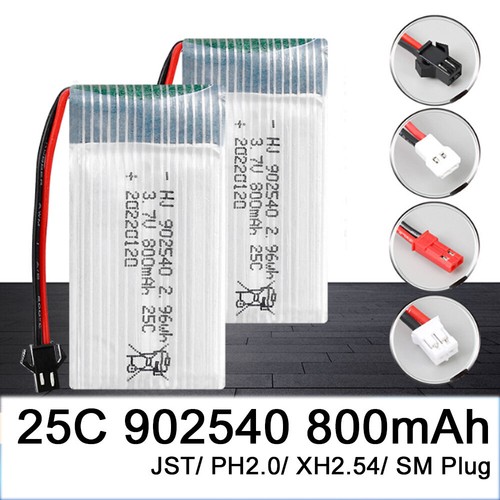 Batteria 800mAh 25C 902540 3.7V LiPo + Caricatore USB Drone JST/SM Spina per Syma - Foto 1 di 14