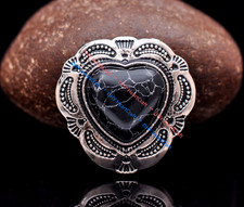 10X Silver Flower Carved Heart Turquoise Saddles Conchos For Belt Leathercraft