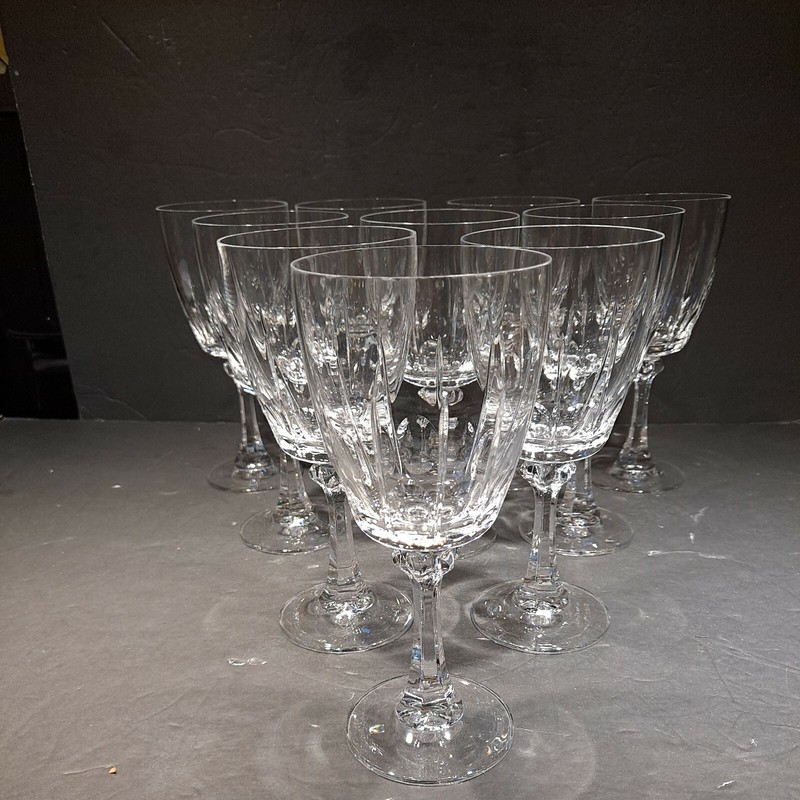 Stunning set of 10 elegant vintage cut crystal water goblets Fair Lady by MIKASA