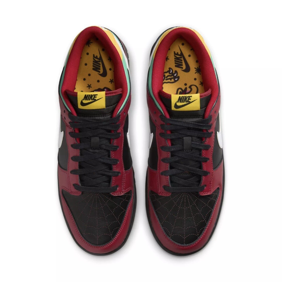 Nike Dunk Low Retro Biker Tattoos Black White Gym Red FZ3057  display picture 3