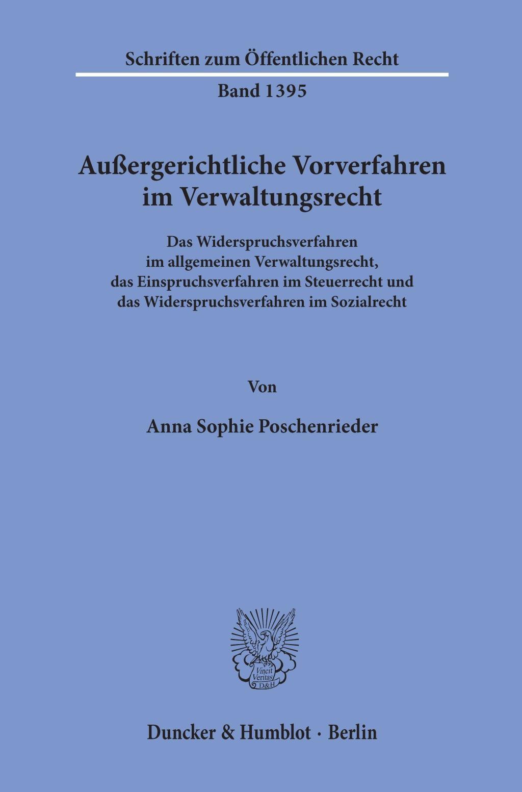 Außergerichtliche Vorverfahren Verwaltungsrecht. Anna Sophie