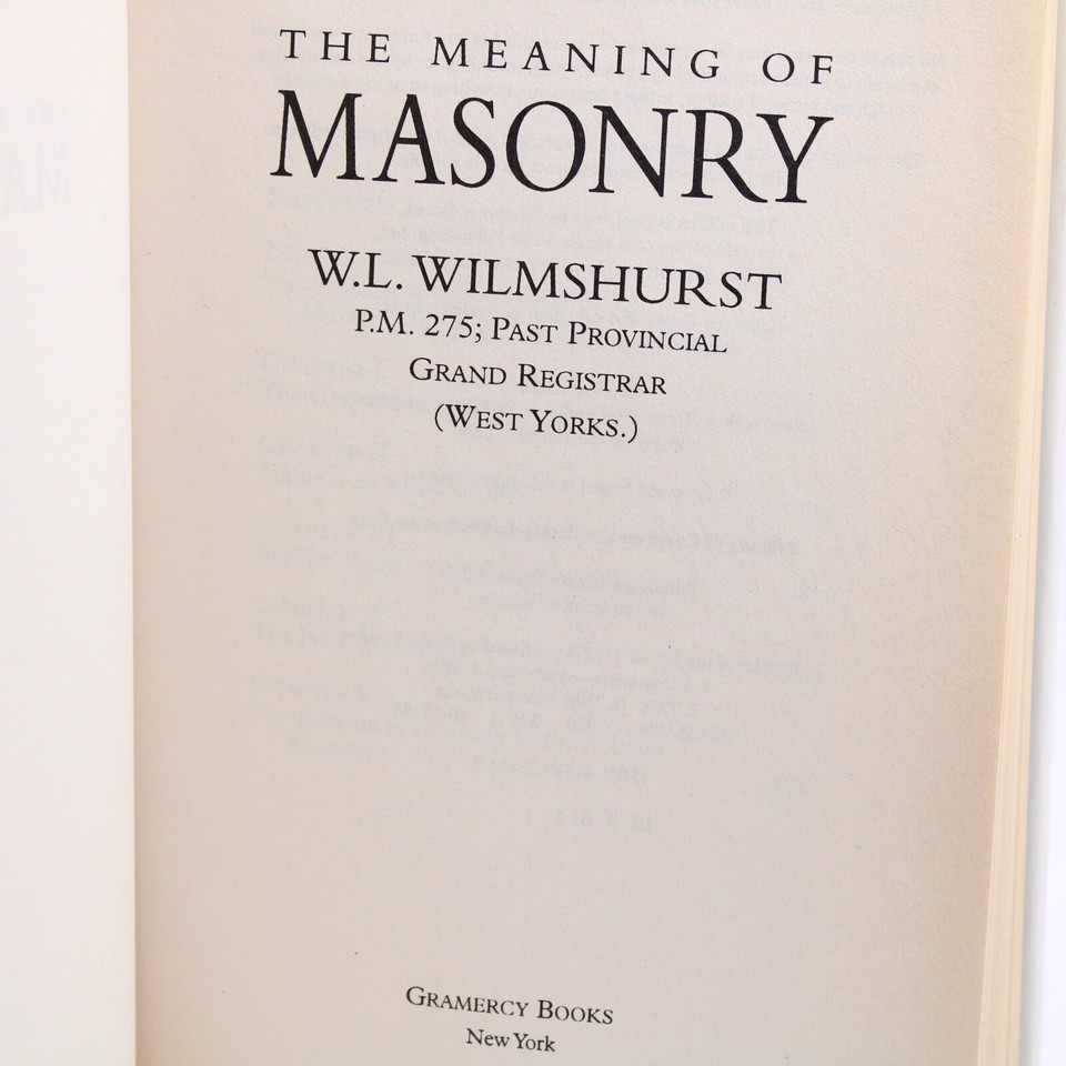 VTG Meaning Of Masonry By WL Wilmshurst Grand Registrar In West Yorks HC Book DJ eBay