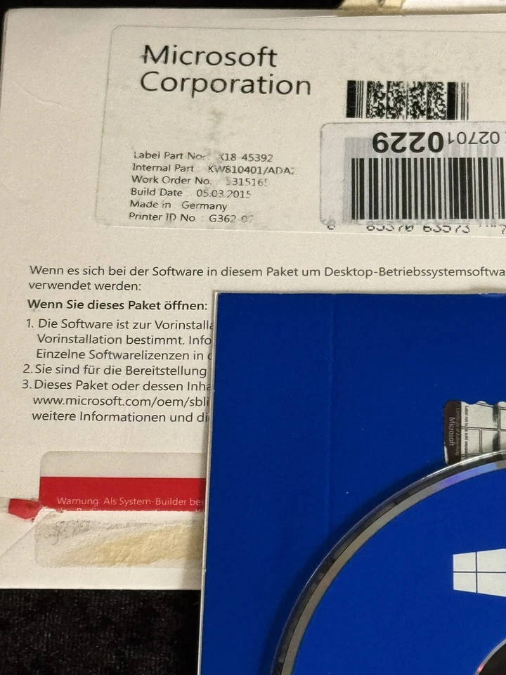 Microsoft Windows 8.1 / 64 Bit, Deutsch mit DVD und  MwSt Rechnung - Bild 3 von 3