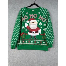 Rudolph The Red Nose Reindeer Santa Christmas Sweatshirt Junior Womens Size L