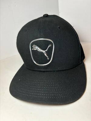 Rare black PUMA golf hat silver cat in emblem not circle unused
