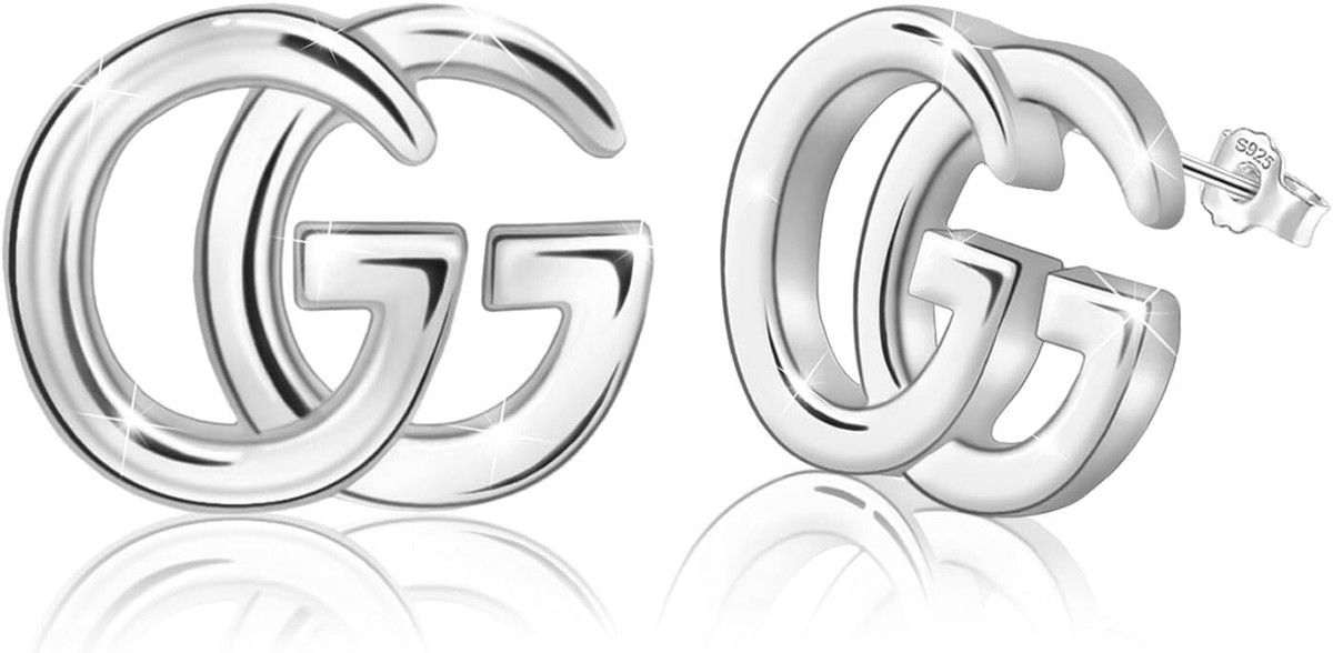 SILVER925 GG LOGO STUD EARRINGS/シルバー/ピアス SILVER925 GG LOGO STUD EARRINGS/シルバー/ピアス Amazon.com