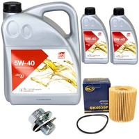 MotoröL Set Febi SAE 5W-40 7 Liter + ÖLfilter + Schraube FüR Lexus IS Toyota 4.0