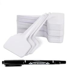 200 Pcs T Type Plastic Plant Labels with Pen Marker for Garden Nursery Plants