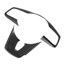 X AUTOHAUX 2pcs Carbon Fiber Interior Steering Wheel Cover Fit Kia Forte Spor...