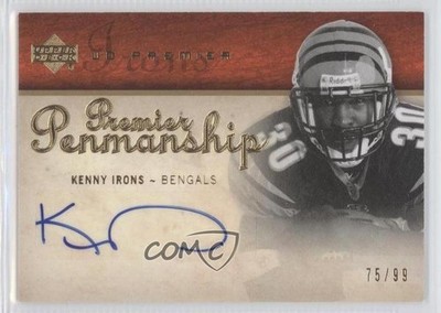 2007 UD Premier Penmanship 75/99 Kenny Irons #PP-KI Rookie Auto RC 4p7