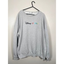 Disney Pixar Sweatshirt Women’s Size 16 Grey Embroidered Movies Animation Film 