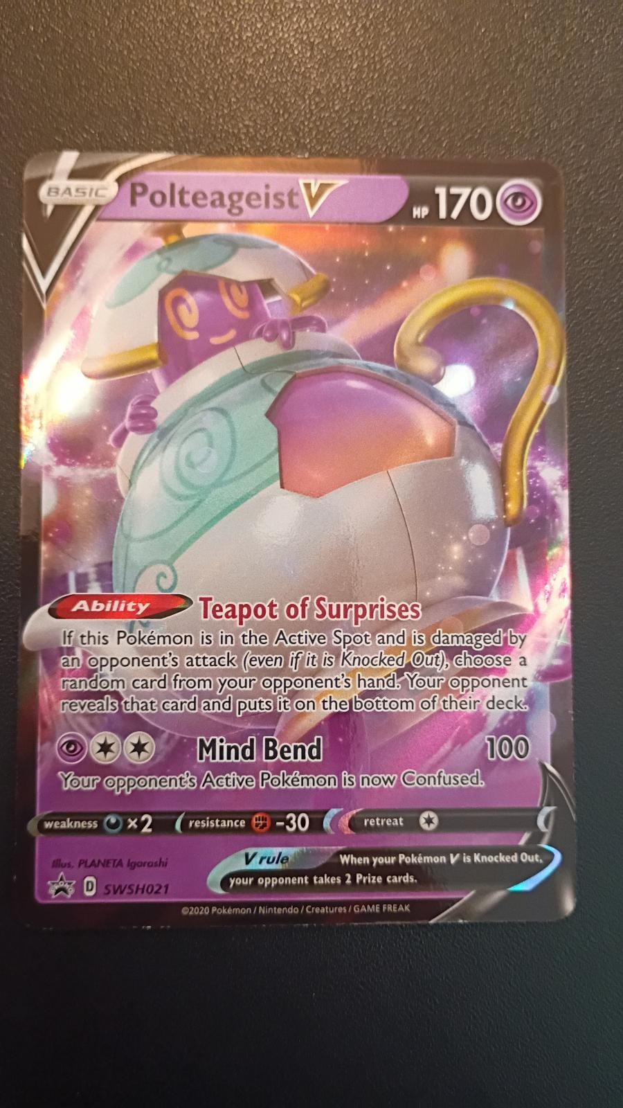 Polteageist V SWSH021 Holo Promo Sword & Shield Promo Pokemon Near Mint