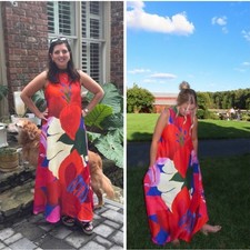 Anthropologie Farm Rio Printed Halter Neck Sleeveless Maxi Dress Small