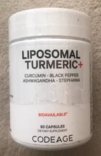 Codeage Liposomal Turmeric + Organic Fermented Turmeric Extract, Curcumin, 90 ct