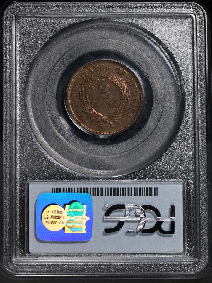1868 Two (2) Cent Piece Proof PCGS PR64 RB Nice Eye Appeal Strong Strike - Image 4 of 4