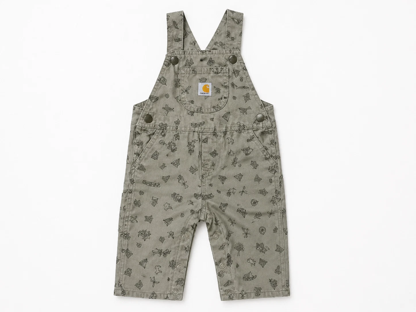 Carhartt Overalls Size 12 Months Outdoors Camping Print Tent Canoe Hiking