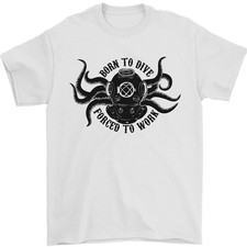 Born to Dive Octopus Scuba Diver Camiseta Hombre Gildan 100% Algodón