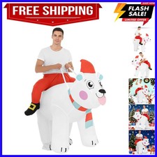 Bear Inflatable Costume Riding Polar Bear Air Blow up Costumes Funny Fancy Dr...