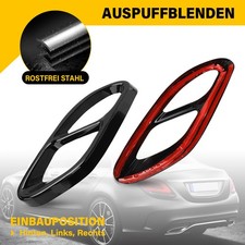 2 Schwarze Auspuffblenden Endrohrblenden Für Mercedes Benz CLE-Klasse Coupe C236