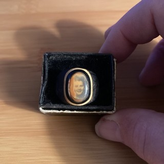 VINTAGE PRISON MOURNING SWEETHEART RING BAKELITE SIZE 8.5 RARE