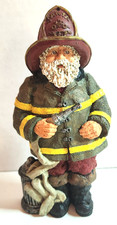 Fireman Santa 1996 June McKenna Made In USA Figurine/Ornament 6" tall