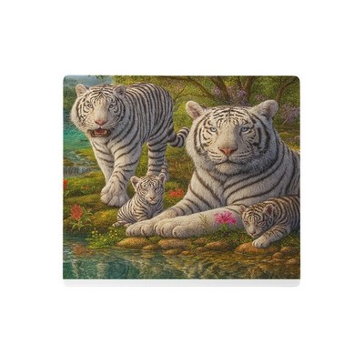 Gaming mouse pad :White tigers family