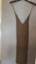Gucci Vintage Khaki Midi Dress With Silver Chain
