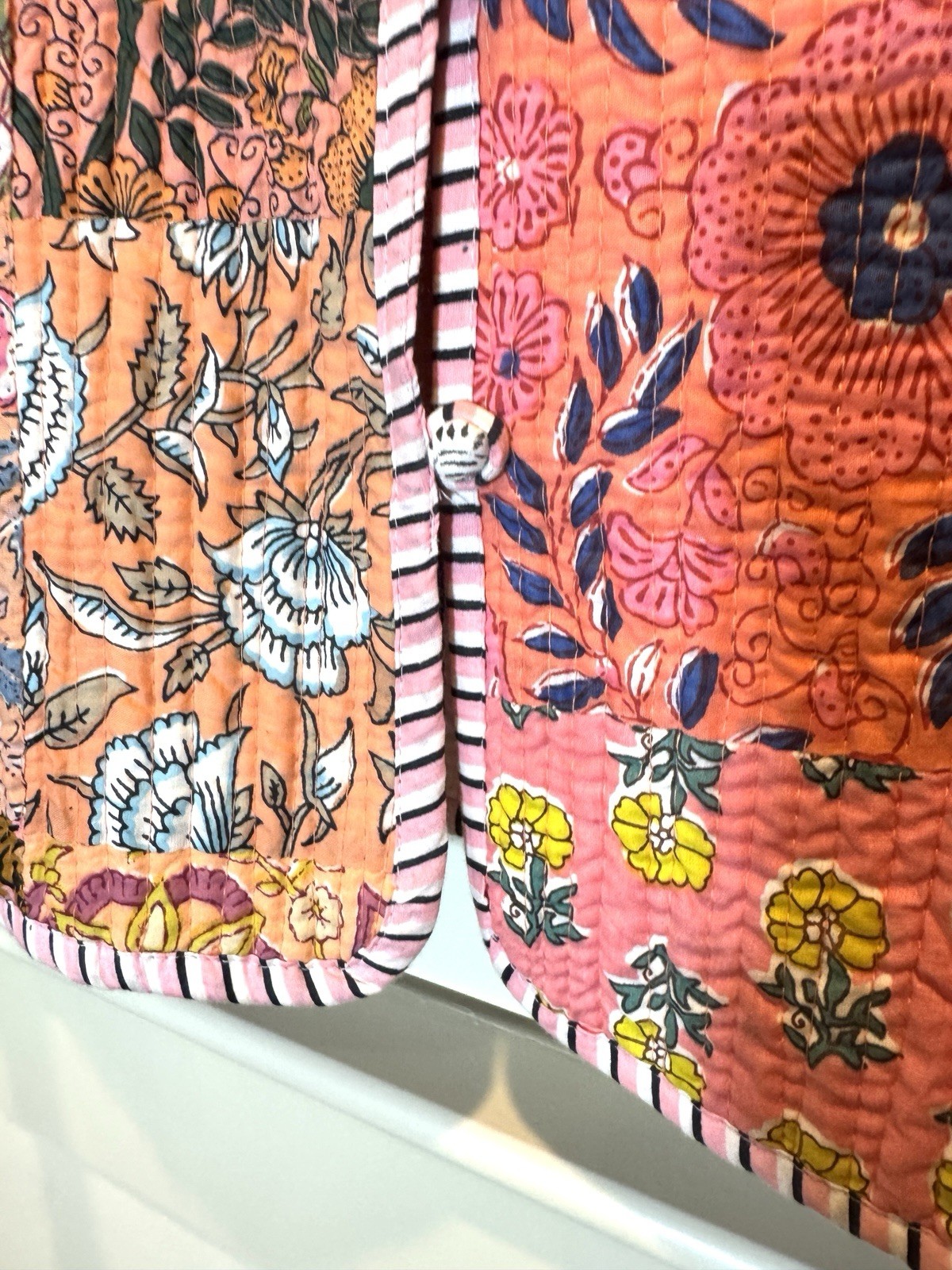 Patchwork Quilted Cotton Jacket Handmade Women Si… - image 9