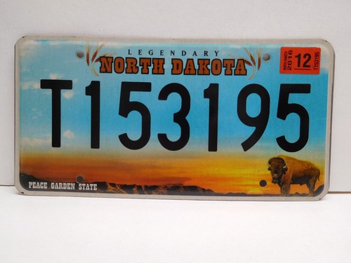 2016 North Dakota Flat Trailer License Plate T153195 Natural Sticker -Wall Decor