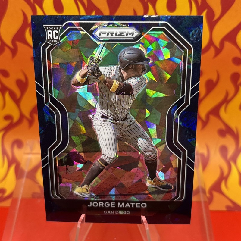 2021 Panini Prizm Baseball Jorge Mateo Navy Blue Cracked Ice RC 20/25 ! Braves