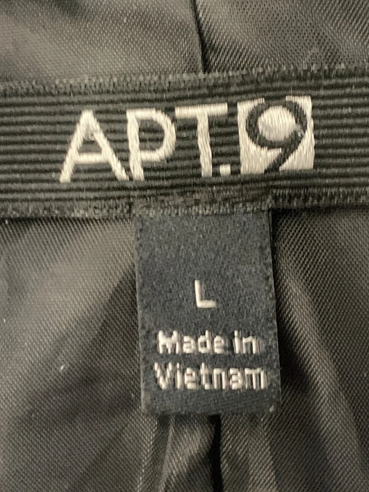 APT。 9 女式黑色珠光机车夹克大号超细纤维轻质 REE10501 — 第 3/4 张图片