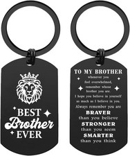 ENGZHI Brother Birthday Gifts for Adult, Best Ever Keychain for...