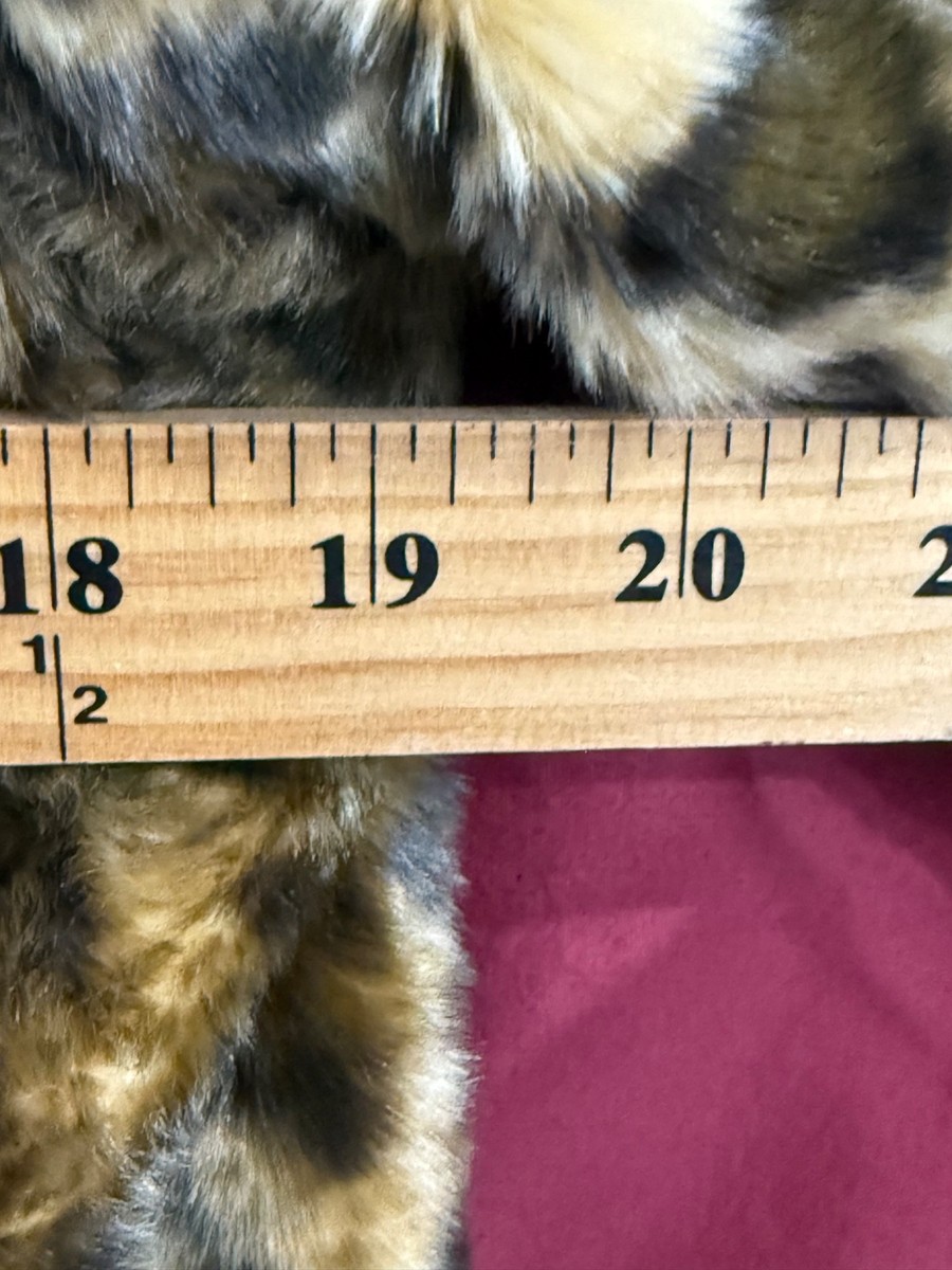 Dale Dressin Black/Brown/Tan Animal Faux Fur Coat Jacket Medium View 2