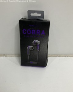 Sealed Prime Audio Cobra Purple & Grey Corded Earbuds With Mic