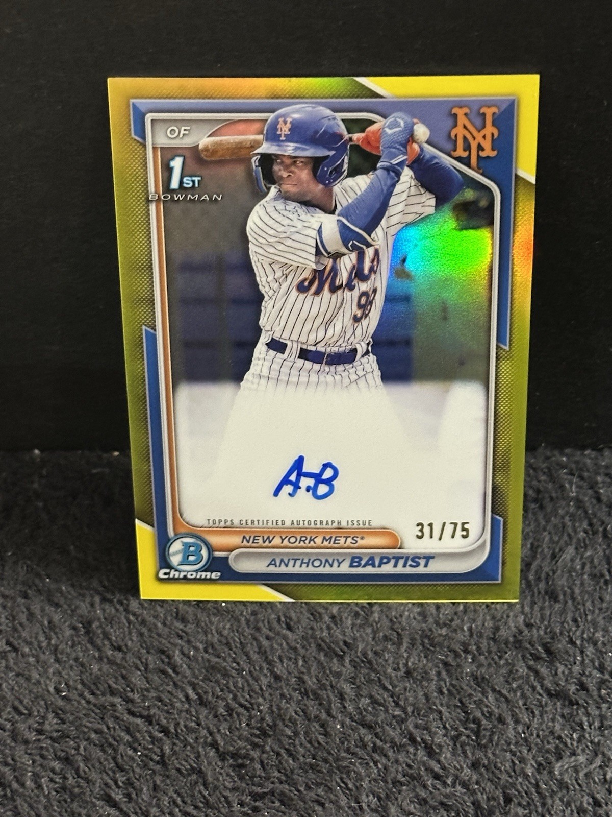 Anthony Baptist 2024 1st Bowman Chrome Yellow Refractor Auto /75 #CPA-AB