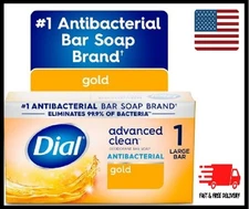Dial Antibacterial Deodorant Bar Soap, Advanced Clean, Gold, 4 oz, 1 Bar