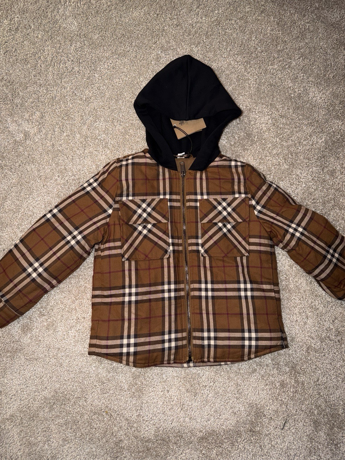Stylish Burberry Kids Jacket 6Y - Cozy Checkered Winter Wear