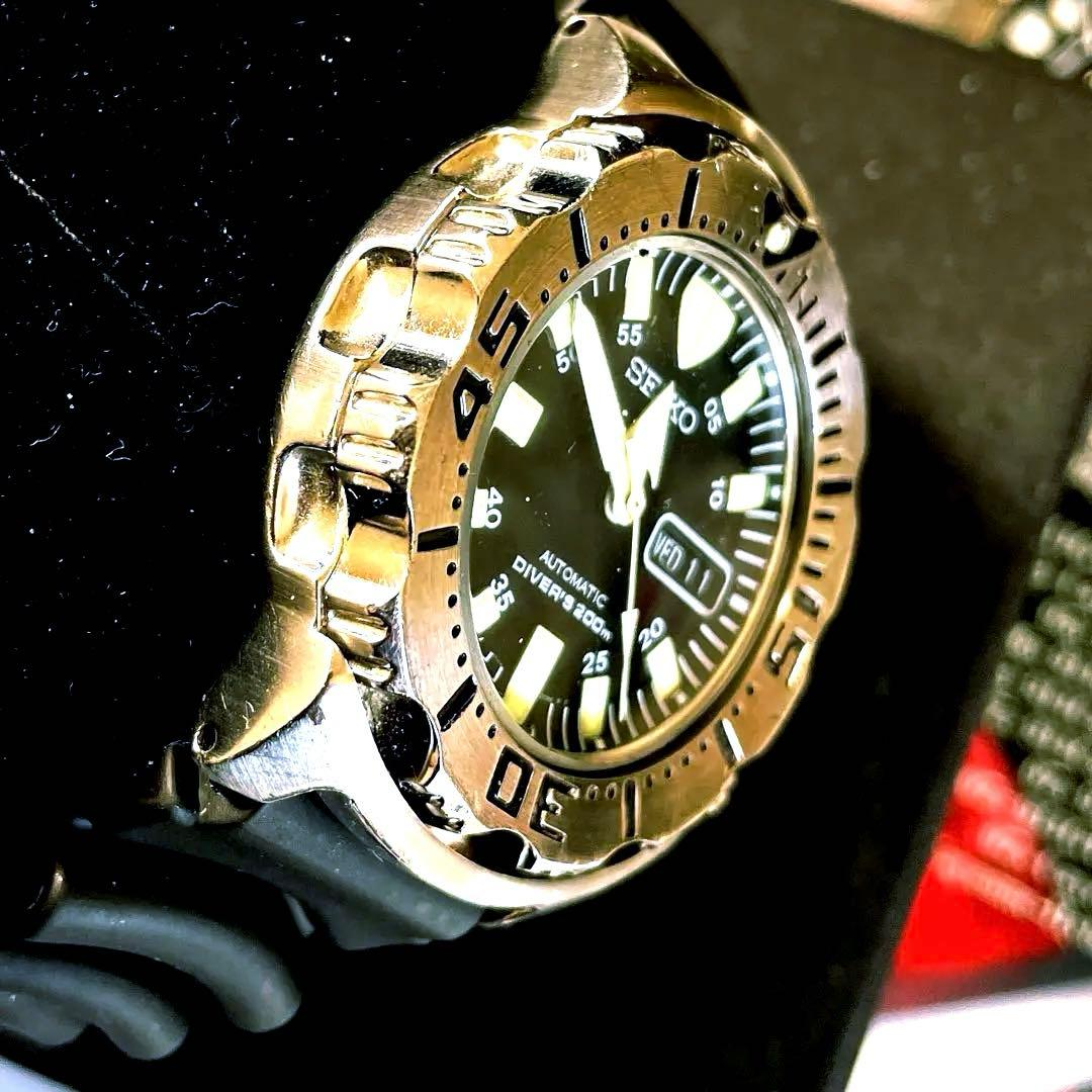 SEIKO モンスター 7s26 SEIKO 7S26-0350 Black Monster Automatic Diver 42mm Working Men's