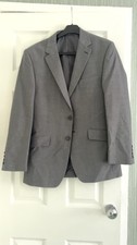 Burton Grey 3 Piece Suit 38R Chest 38in Waist 32in Single Breasted 2 Btn