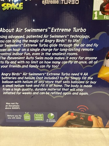 Angry Birds Remote Controlled Flying Air Swimmers Extreme Turbo NEW Sealed - Picture 6 of 11