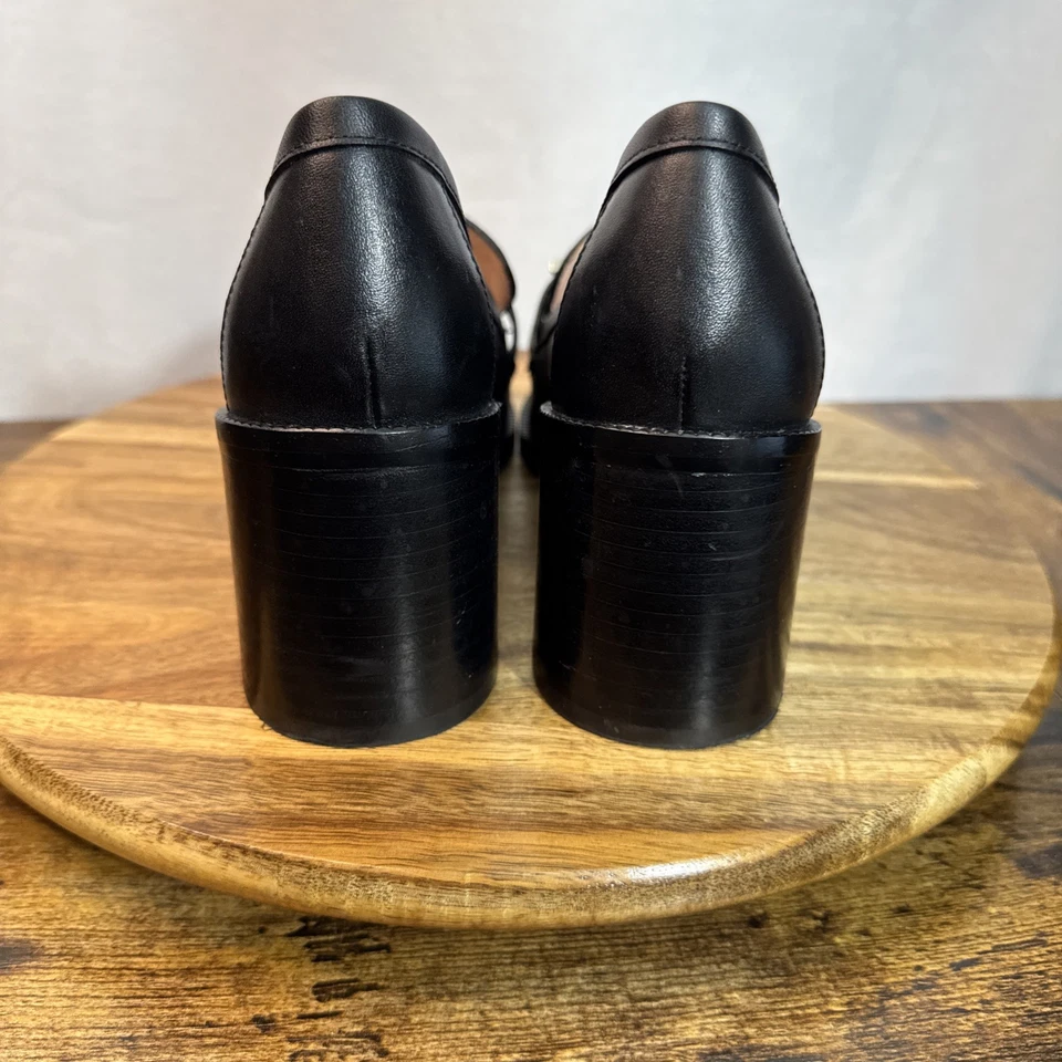Mocasín Kate Spade New York Tacones Para Mujer Talla 7.5 B Negro Sin Cordones Tacón Quinn Foto 4 de 4