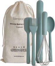 Kids Silicone Baking Utensil Set, 5 Pc, Food Grade, BPA-Free, Turquoise