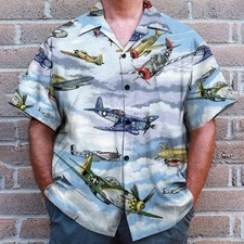 3D Planes Warbirds WW2 Fighters Planes Custom Cosplay Hawaiian Shirt Perfect