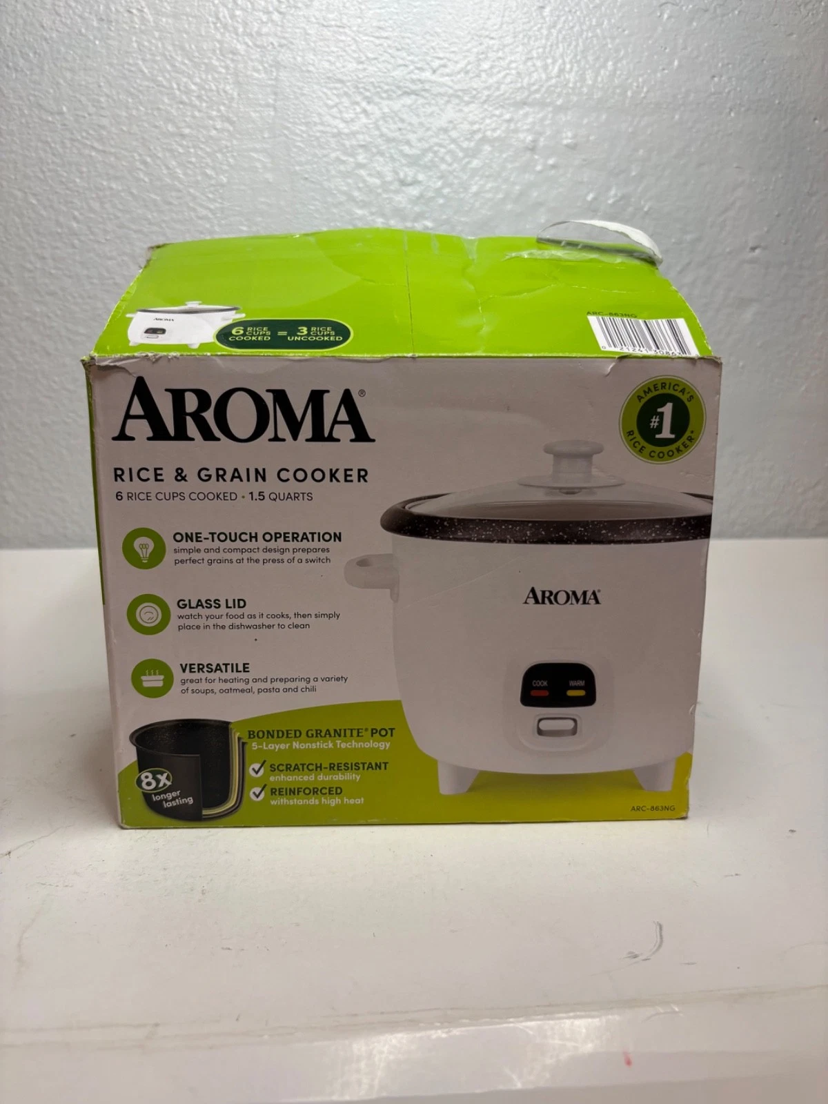 Aroma® 6-Cup (Cooked) Rice & Grain Cooker Opened Unused