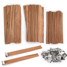 50 Set Wood Candle Wicks 3 Widths, DIY Making Supplies Color